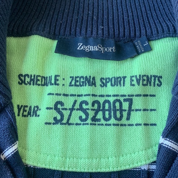 ERMENEGILDO ZEGNA - ZEGNA SPORT Navy & White Striped Sweater Quarter Zip Size L - Picture 4 of 14